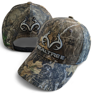 Realtree Edge 3D Camo Antler Logo Trucker Cap Hat, Curved Bill, Mesh Back, Snapback, Wicking Sweatband - Camo Chique & Spa Boutique