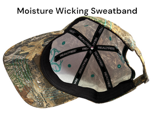 Realtree Edge Womens Teal Glitter Camo Antler Logo Cap, Teal 3D Antler Logo Contrast Stitching, Adjustable Vel-cro Back - Camo Chique & Spa Boutique