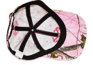 Realtree AP Pink Camo Logo Cap Hat Visor, Structured, Mid, Curved Bill, Vel-cro Back Strap, Sweatband - Camo Chique & Spa Boutique