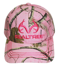 Load image into Gallery viewer, Realtree AP Pink Camo Logo Cap Hat Visor, Structured, Mid, Curved Bill, Vel-cro Back Strap, Sweatband - Camo Chique &amp; Spa Boutique
