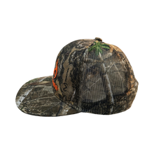 Load image into Gallery viewer, Realtree Edge 3D  Blaze Orange Logo Flat Mesh Camo Trucker Cap Hat Snapback Mid Profile Structured Wicking Sweatband - Camo Chique &amp; Spa Boutique
