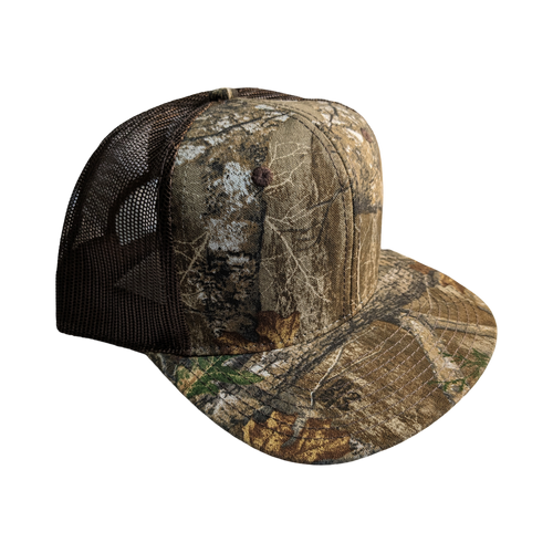 Realtree Camo Mesh Flat Hunting Classic Trucker Cap Hat - RT Edge - Snapback High Crown Sweatband 6 Panel Bendable Bill Wear Flat or Curved - Camo Chique & Spa Boutique