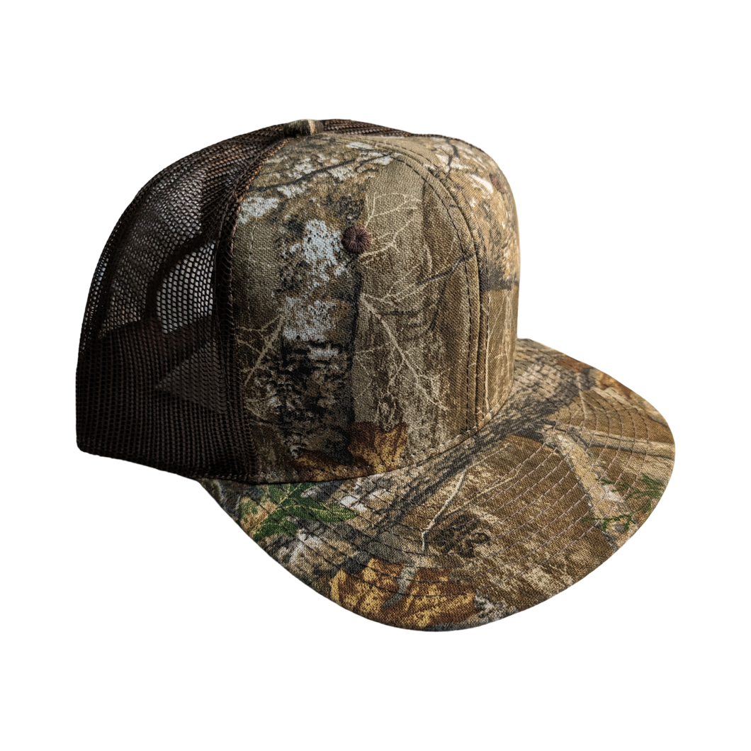 Realtree Camo Mesh Flat Hunting Classic Trucker Cap Hat - RT Edge - Snapback High Crown Sweatband 6 Panel Bendable Bill Wear Flat or Curved - Camo Chique & Spa Boutique