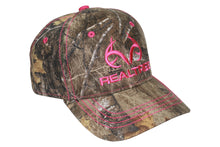 Load image into Gallery viewer, Realtree Pink Logo Camo Cap Hat Visor for Women, RT Edge, Structured, Mid Profile, Precurved Visor, Q-3 Wicking Sweatband - Camo Chique &amp; Spa Boutique
