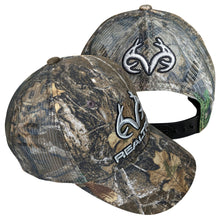 Load image into Gallery viewer, Realtree Edge Logo Camo Mesh Trucker Hat Cap Snapback Wicking Sweatband Structured Low-Mid Profile Precurved Visor Camouflage Cap - Camo Chique &amp; Spa Boutique
