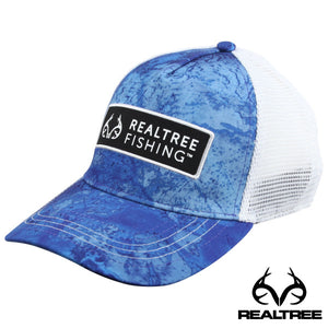 Realtree Mens Fishing Patch Logo Mesh Stretch-Fit Precurved Cap Hat (L/XL)