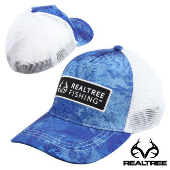 Realtree Mens Fishing Patch Logo Mesh Stretch-Fit Precurved Cap Hat (L/XL)