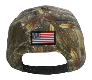 Realtree Patriotic 3D Logo Flag Cap Hat, Classic Precurved, Sweatband, Snapback, Embroidered Antler Logo USA Flag Patch Americana American Flag CamoCap Hat - Camo Chique & Spa Boutique