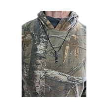 Load image into Gallery viewer, Realtree Xtra Camo Cross Necklace Pendant Jewelry US Steel &amp; Leather Made in USA by Stahl Cross - Camo Chique &amp; Spa Boutique
