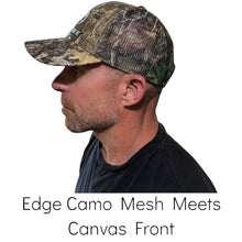 Load image into Gallery viewer, Realtree Edge 3D Camo Antler Logo Trucker Cap Hat, Curved Bill, Mesh Back, Snapback, Wicking Sweatband
