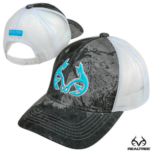 Womens Realtree Fishing Teal - Blue Hook Antler Logo Meshback Cap Hat, Ladies Fit - Camo Chique & Spa Boutique