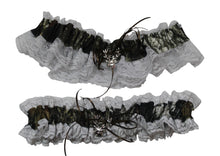 Load image into Gallery viewer, Mossy Oak Camo Garter Set with White Lace and Buck Charm 2PC, Crafted in The USA, Camo Prom Wedding Formal Occassion Garter Set - Camo Chique &amp; Spa Boutique
