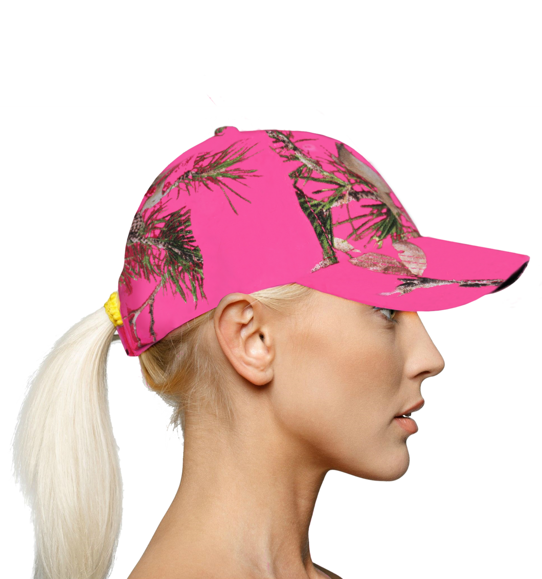 Womens Mossy Oak Hot Pink Camo Cap Hat HIGH CROWN Mossy Oak Country Camo Chique Spa Boutique