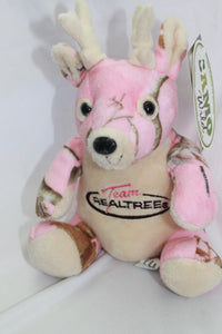Realtree APC Pink Camo Plush Stuffed Deer Buck Animal Toy Small 7" Tall - Team Realtree Logo - Camo Chique & Spa Boutique