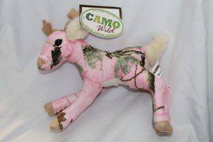 Realtree APC Pink Camo Plush Stuffed Animal Buck Antlers Deer 8x8" made by Camo Wild, Small - Camo Chique & Spa Boutique