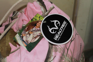 Realtree Pink Camo Laundry Tote Bag, Made in USA, Rope Tie W20" L24" - Camo Chique & Spa Boutique
