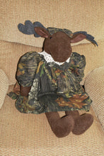 Load image into Gallery viewer, Mossy Oak BU Camo Vintage-Style Moose Plush Stuffed Animal Dress Moose Doll 26&quot;, Artisan, Handcrafted in USA - Camo Chique &amp; Spa Boutique
