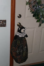 Load image into Gallery viewer, Mossy Oak Black Bear ARTISAN Plush Camo Stuffed Animal Grocery Plastic Bag Dispenser Holder In Mossy Oak Camouflage Dress &amp; Bow - Camo Chique &amp; Spa Boutique
