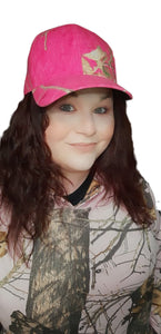 mossy oak realtree muddy girl blaze orange pink camo camouflage hair ponytail holder scrunchie scarf trucker hat cap visor