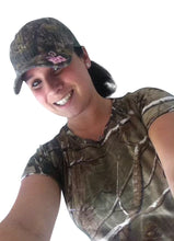 Load image into Gallery viewer, Realtree Girl Metallic Pink RG Logo Cap Hat Visor, Unstructured, Low Profile, Velcro Back for Women or Teens S/M Head Size - Camo Chique &amp; Spa Boutique
