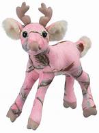 Realtree APC Pink Camo Plush Stuffed Animal Buck Antlers Deer 8x8" made by Camo Wild, Small - Camo Chique & Spa Boutique