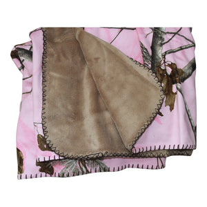 Realtree Pink Camo Throw Blanket 50x60 Faux Suede Camo Super Soft Backing - Camo Chique & Spa Boutique