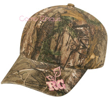 Load image into Gallery viewer, Realtree Girl Metallic Pink RG Logo Cap Hat Visor, Unstructured, Low Profile, Velcro Back for Women or Teens S/M Head Size - Camo Chique &amp; Spa Boutique
