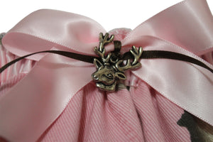 Realtree Pink Buck Deer Head Charm Ribbon Garter, Artisan Made in USA - Camo Chique & Spa Boutique