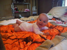 Load image into Gallery viewer, Carstens Realtree Mossy Oak Blaze Orange Infant Toddler Baby Receiving Swaddle Blanket Bib
