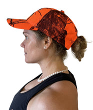 Load image into Gallery viewer, mossy oak realtree edge break up blaze orange camo truck trucking womens mens unstructured muddy girl hunting safety cap hat visor apron cross jewelry necklace
