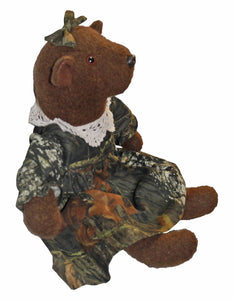 Mossy Oak Camo Vintage-Style Plush Teddy Bear Stuffed Animal Dress Doll 19", Artisan, Handcrafted in USA - Camo Chique & Spa Boutique