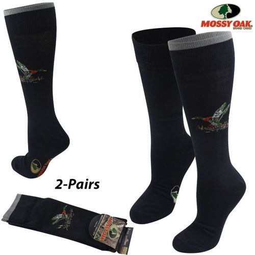 Mossy Oak Duck Pond Cotton Polyester Blend Moisture Wicking Arch Support Dress Socks (L: 10-13) - Camo Chique & Spa Boutique