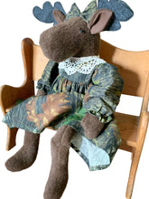 Load image into Gallery viewer, Mossy Oak BU Camo Vintage-Style Moose Plush Stuffed Animal Dress Moose Doll 26&quot;, Artisan, Handcrafted in USA - Camo Chique &amp; Spa Boutique
