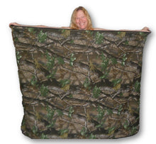 Load image into Gallery viewer, Realtree Sturdy Camo Throw Blanket 64x58 by Jordan Lee Originals USA Made ( RealTree Hardwoods Green) - Camo Chique &amp; Spa Boutique

