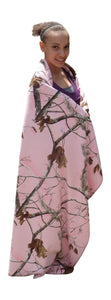 Realtree Pink Camo Throw Blanket 50x60 Faux Suede Camo Super Soft Backing - Camo Chique & Spa Boutique