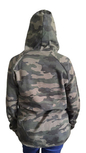 Womens Plus Size Military Woodland Lightweight Camo Fleece Hooded Pullover Hoodie Sweatshirt XL 1X 2X 2XL XXL Tag Size 2XL - Camo Chique & Spa Boutique